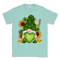 Seafoam st patricks day shamrock sunflowers gnomes Classic Tee - RanaPortraitStore