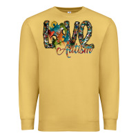 Antique Gold love autism Premium Sweatshirt - SublimationCraftShop