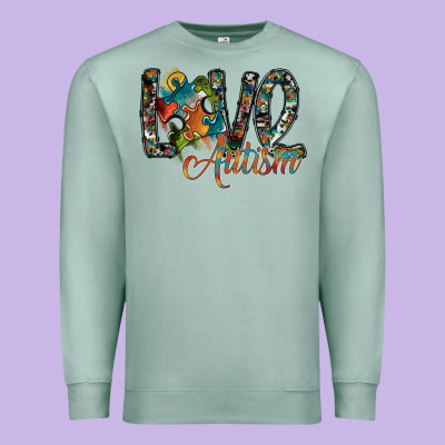 Love Autism Premium Sweatshirt Designed By Sublimationcraftshop