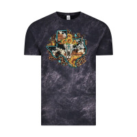 Cloud Black bull skull leopard cowhide sunflower texas map Vintage Tee - Artiststas
