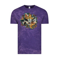 Cloud Purple bull skull leopard cowhide sunflower texas map Vintage Tee - Artiststas