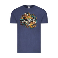 Vintage Denim bull skull leopard cowhide sunflower texas map Vintage Tee - Artiststas