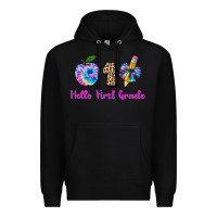 Black hello first grade tie dye 3200x2400 Premium Hoodie - AdoDesignShop