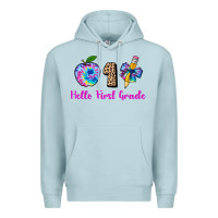 Blue Mist hello first grade tie dye 3200x2400 Premium Hoodie - AdoDesignShop