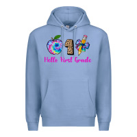 Colony Blue hello first grade tie dye 3200x2400 Premium Hoodie - AdoDesignShop