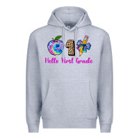 Heather Grey hello first grade tie dye 3200x2400 Premium Hoodie - AdoDesignShop