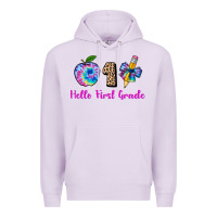 Lilac hello first grade tie dye 3200x2400 Premium Hoodie - AdoDesignShop