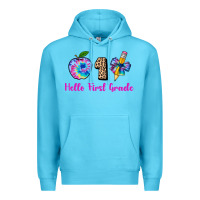 Ocean Blue hello first grade tie dye 3200x2400 Premium Hoodie - AdoDesignShop