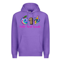 Purple hello first grade tie dye 3200x2400 Premium Hoodie - AdoDesignShop