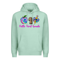 Seafoam hello first grade tie dye 3200x2400 Premium Hoodie - AdoDesignShop