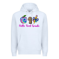 White hello first grade tie dye 3200x2400 Premium Hoodie - AdoDesignShop