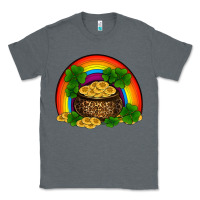 Charcoal Heather st patricks shamrock gold leopard rainbow Classic Tee - RanaPortraitStore