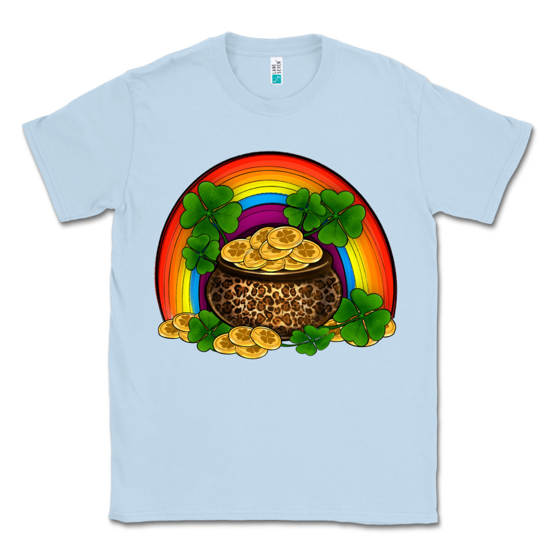 St Patricks Shamrock Gold Leopard Rainbow Classic Tee by RanaPortraitStore | Teevron
