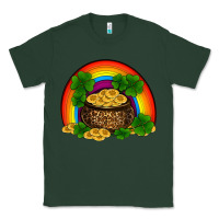 Sports Green st patricks shamrock gold leopard rainbow Classic Tee - RanaPortraitStore
