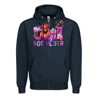 Navy Halloween boo Heifer coffee cups Zipper Hoodie - RanaPortraitStore