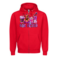 Red Halloween boo Heifer coffee cups Zipper Hoodie - RanaPortraitStore