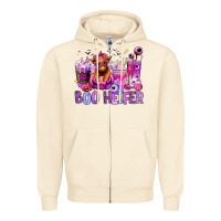 Sandshell Halloween boo Heifer coffee cups Zipper Hoodie - RanaPortraitStore