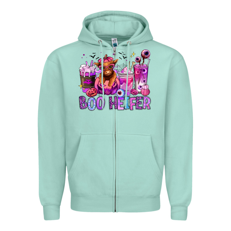 Halloween Boo Heifer Coffee Cups Zipper Hoodie by RanaPortraitStore | Teevron