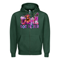 Sports Green Halloween boo Heifer coffee cups Zipper Hoodie - RanaPortraitStore