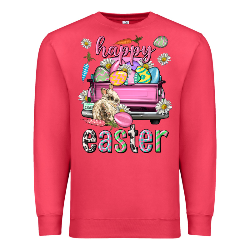 Bunny Happy Easter Truck Easter Day Premium Sweatshirt by Neo Western | Teevron