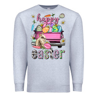 Heather Grey Bunny Happy Easter truck Easter Day Premium Sweatshirt - Neo Western