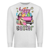 Oatmeal Heather Bunny Happy Easter truck Easter Day Premium Sweatshirt - Neo Western