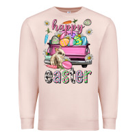 Pale Pink Bunny Happy Easter truck Easter Day Premium Sweatshirt - Neo Western