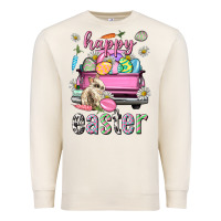 Sandshell Bunny Happy Easter truck Easter Day Premium Sweatshirt - Neo Western