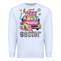White Bunny Happy Easter truck Easter Day Premium Sweatshirt - Neo Western