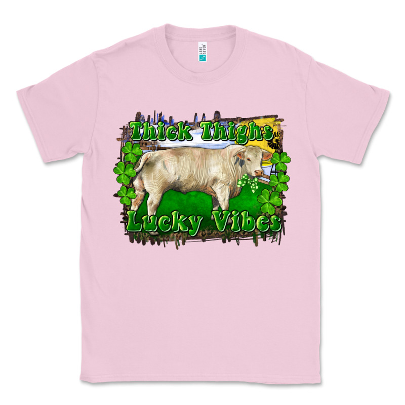 Thick Thighs Lucky Vibes Charolais Bull Classic Tee by RanaPortraitStore | Teevron