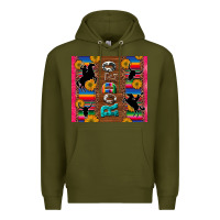 Army Green rodeo serape leopard glitter Premium Hoodie - Artiststas