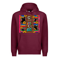 Burgundy rodeo serape leopard glitter Premium Hoodie - Artiststas