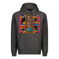 Charcoal Heather rodeo serape leopard glitter Premium Hoodie - Artiststas