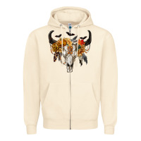 Sandshell Halloween Bull Skull Zipper Hoodie - RanaPortraitStore