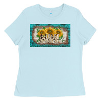 Baby Blue western mother's day mini  cup Ladies Tee - BarkalooDesign