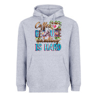 Heather Grey coffee because adulting is hard Heavyweight Hoodie - Zillion Design Studio
