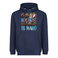 Navy coffee because adulting is hard Heavyweight Hoodie - Zillion Design Studio