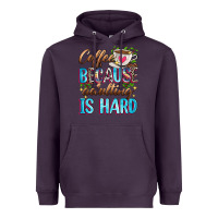 Plum coffee because adulting is hard Heavyweight Hoodie - Zillion Design Studio
