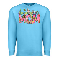 Ocean Blue Bunny Mom Easter Day Premium Sweatshirt - Neo Western