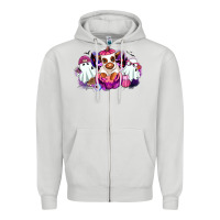 Dove Grey Halloween ghost Heifer Zipper Hoodie - RanaPortraitStore