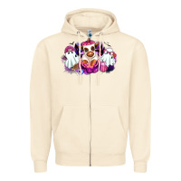 Sandshell Halloween ghost Heifer Zipper Hoodie - RanaPortraitStore
