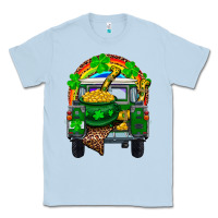 Dusty Blue st patricks day truck with pot of gold horseshoe a Classic Tee - RanaPortraitStore