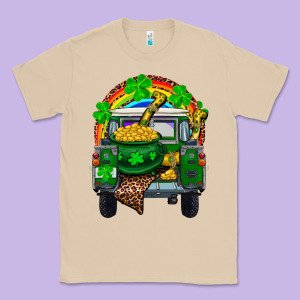 St Patricks Day Truck With Pot Of Gold Horseshoe A Classic Tee Designed By Ranaportraitstore