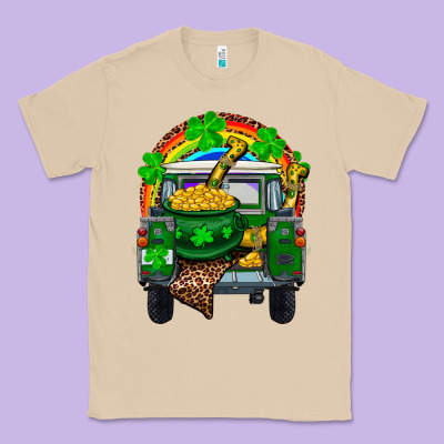 St Patricks Day Truck With Pot Of Gold Horseshoe A Classic Tee Designed By Ranaportraitstore