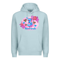 Blue Mist back to school flowers third grade 3200x2400 Premium Hoodie - AdoDesignShop
