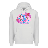 Dove Grey back to school flowers third grade 3200x2400 Premium Hoodie - AdoDesignShop