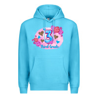 Ocean Blue back to school flowers third grade 3200x2400 Premium Hoodie - AdoDesignShop