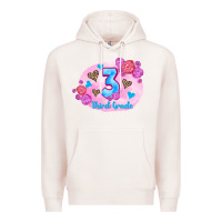 Pale Pink back to school flowers third grade 3200x2400 Premium Hoodie - AdoDesignShop