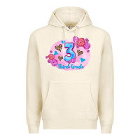 Tofu back to school flowers third grade 3200x2400 Premium Hoodie - AdoDesignShop