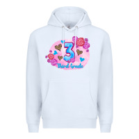 White back to school flowers third grade 3200x2400 Premium Hoodie - AdoDesignShop
